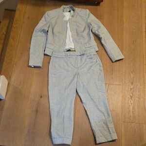 Gray Plaid Suit Set